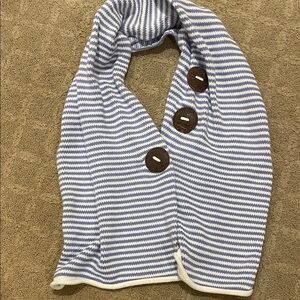 Striped Blue and White women’s Scarf with Buttons by PURE